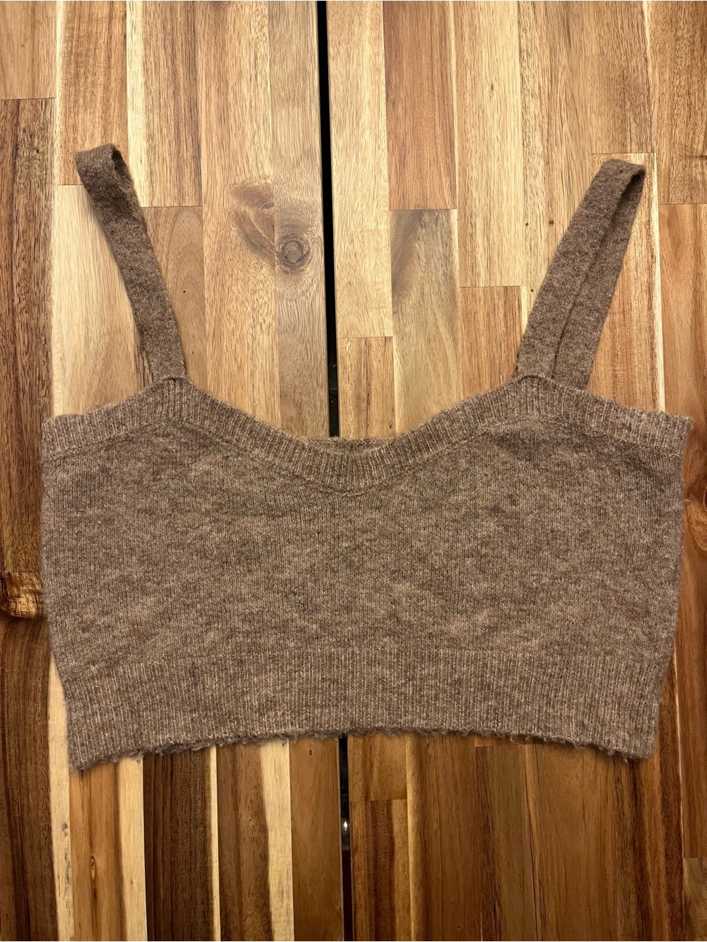 Zara Brown Knit Cropped Tank